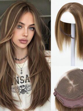 Lace Front Hair Toppers with Band for Women 5.5x4 Pre-cut